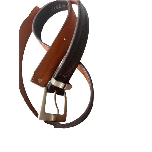 DESCENTE genuine leather belt 40 cuir verified Golf Casual Dress Western Brown - Picture 4 of 9